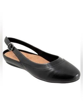 SoftWalk Sheffield Slingback Flats in Black Size 8WW